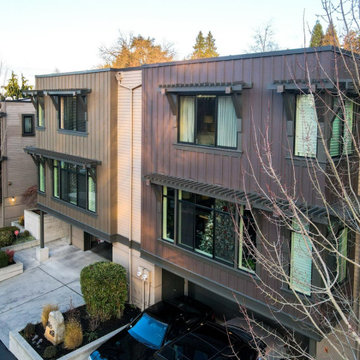Chic Wooden Townhome Siding | Kirkland, WA