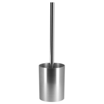 Toilet Brush and Holder Set NOUMEA Silver Brushed Aluminum