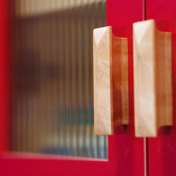 Timeless Red Contemporary Kitchen