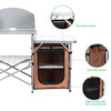 Costway Foldable Camping Table Outdoor BBQ Portable Grilling Stand w/ Bag