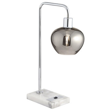 Pacific Coast Gregory 1-Light Table Lamp, Chrome Or Silver