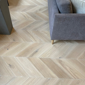Chevron Parquet Flooring "FIRST SNOW" supply and fit
