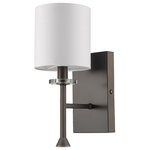 Acclaim - Acclaim Kara 1-Light Wall Sconce IN41043ORB - Oil Rubbed Bronze - Kara Is Sophisticated And Uplifting. Delicate Shades Of Ivory Sit Upon Crystal Bobeches. A Transitional Design With A Touch Of Class.