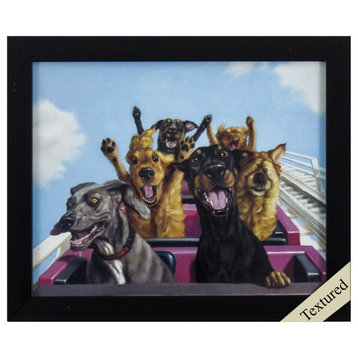Dogs On Rollercoaster Framed Art