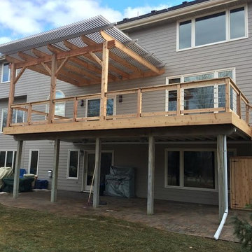 Cedar Deck, Louvered Roof Patio Cover and Custom Storage Cabinet in Clive