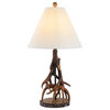 Cabell 26" Farmhouse Rustic Iron LED Table Lamp, Brown/White