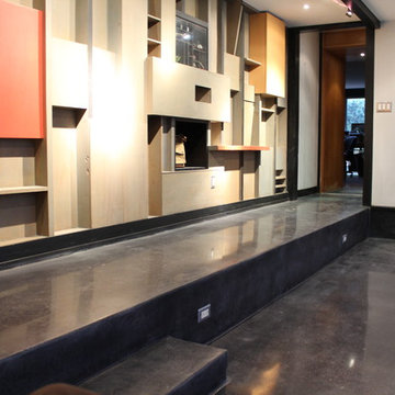 Modern Home with Black Concrete Floor