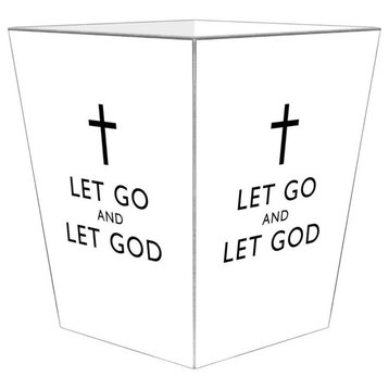 Let Go and Let God White Wastepaper Basket