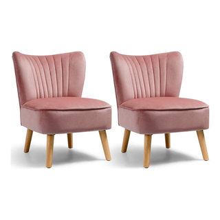 Modern Upholstered Sofa Chair w/Wood Legs - Midcentury - Armchairs