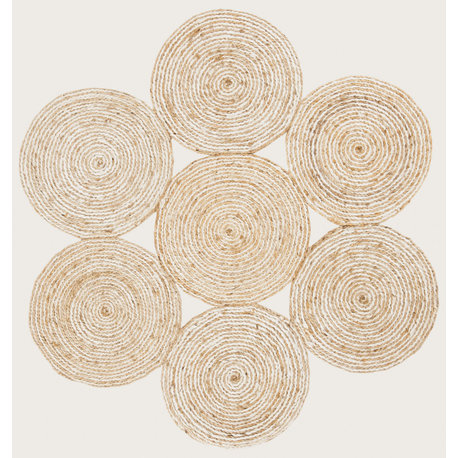 Safavieh Natural Fiber Nf164B Rug, Ivory and Natural, 8'0"x8'0" Round