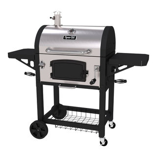 Portable Hibachi Tabletop Grill Dual Charcoal BBQ Chambers