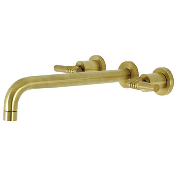 KS8057ML Wall Mount Tub Faucet, Brushed Brass