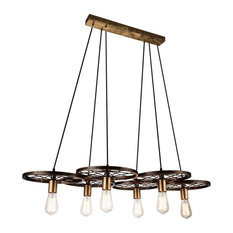 CWI Lighting 9699P41-6-194 6-Light Chandelier With Black and Gold Finish