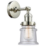 Innovations Lighting - Innovations Lighting 203-PN-G184S Small Canton, 11" 1 Light Wall Sconce, Chrome - Solid Brass 1 Degree Adjustable Swivel With EngrSmall Canton 11 Inch Polished Nickel SeedUL: Suitable for damp locations Energy Star Qualified: n/a ADA Certified: n/a  *Number of Lights: 1-*Wattage:100w Medium Base bulb(s) *Bulb Included:No *Bulb Type:Medium Base *Finish Type:Polished Nickel