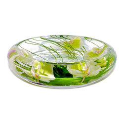 Green Cymbidum Flower Bowl - Home Decor