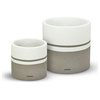 Cylinder Pot in White Matte Finish 15" Height