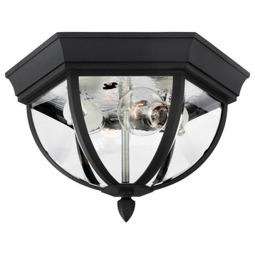 Sea Gull Lighting 2-Light Outdoor Flush Mount, Black