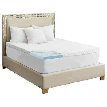 Delara 2" Gel Infused Memory Foam Mattress Topper With Bamboo Cover, Twin