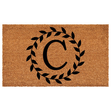 Calloway Mills Laurel Wreath Doormat, Letter C
