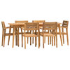 GDF Studio 7-Piece Stanford Outdoor Teak Finish Acacia Wood Dining Set