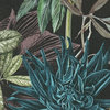 Althea Black Flower Garden Wallpaper Sample