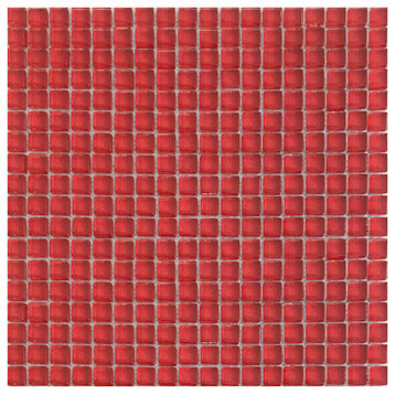 5/8x5/8 Glass Mosiac Tile, Jungle Red