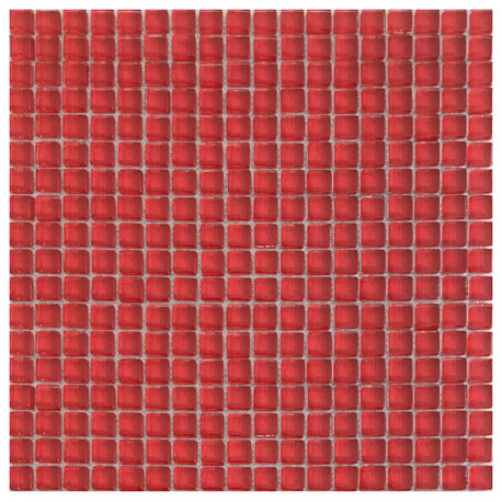 5/8x5/8 Glass Mosiac Tile, Jungle Red