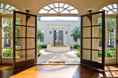 Entryway - large mediterranean entryway idea in Santa Barbara