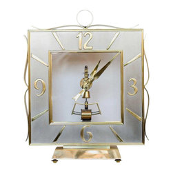 1950s Kieninger & Obergfell Brass Mantel Clock - Desk And Mantel Clocks