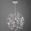 9 Light Crystal Pendant Chandelier Light in Chrome Finish with Crystal Accents