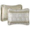 Emma Quilt 5 Piece Sets, Taupe, Over-Sized King 122" X 106"