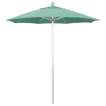 7.5' Silver Push Lift Aluminum Umbrella, Sunbrella, Spectrum Mist