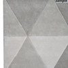 Beige/Grey/White Modern Hand-Knotted Indian Square Area Rug, White, 5'6"x7'10"