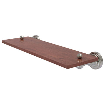 Dottingham 16" Solid Wood Shelf, Satin Nickel