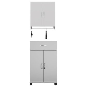Home Square 2-Piece Set with 2-Door Wall Cabinet & 1-Drawer Base Cabinet