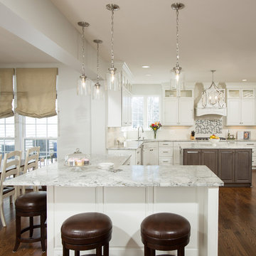 Kitchen Update Done in a Painted White and Stone Stain on Maple