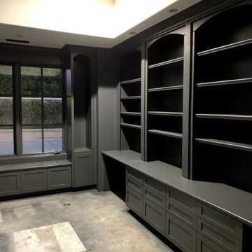 Elegant Custom Library with Built-In Cabinetry