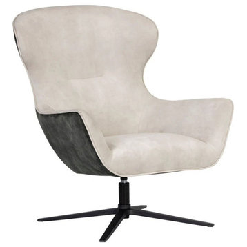 Phiper Swivel Lounge Chair, Nono Cream/Nono Dark Green