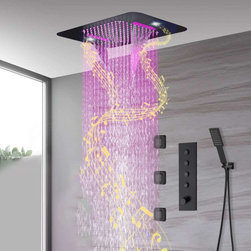 Remote Controlled Rainfall Led Shower System, Style 1- Touch Panel Light - Showerheads And Body Sprays