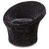 Pearl Modern Black Microfiber Lounge Chair