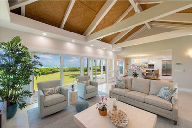 Inspiration for a coastal living room remodel in Hawaii