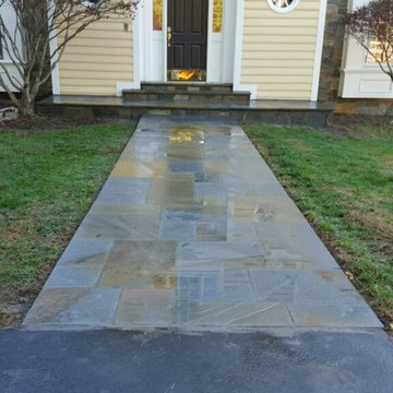 Flagstone Walkway in North Potomac MD, New Stoop & Steps Added
