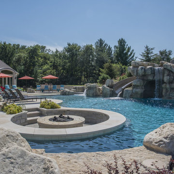Sunken Fire Pit in Pool Island