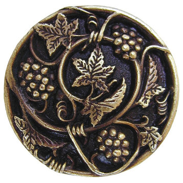 Grapevine Knob, Antique-Style Brass