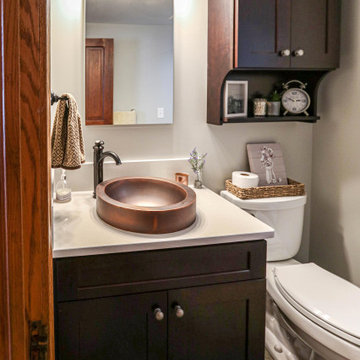 Century Home Bathroom with Vessel Sink and Tiled Shower ~ Seville, OH