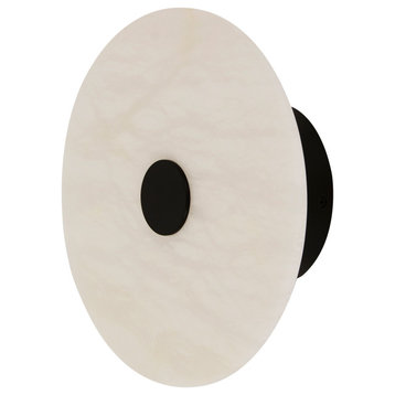 Beacon Lighting Osten LED Color Switching Wall Bracket, Alabaster Shade, Black