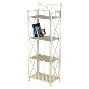 Pemberly Row 16" 4 Tier Iron Bakers Rack in White