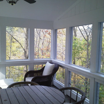 Composite deck remodel, screen porch addition