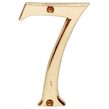 Bright Solid Brass 3 7/8" Address House Number '7' |