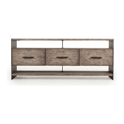 Driftwood + Metal Clint Plasma TV Console - Entertainment Centers And Tv Stands